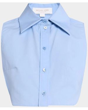 Michael Kors Point-Collar Cotton Poplin Dickey - Blue