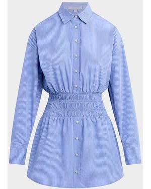 FAVORITE DAUGHTER The Waist Not Striped Mini Dress - Blue