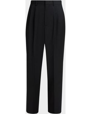 Jil Sander Pleated Wool-Mohair Pants - Black