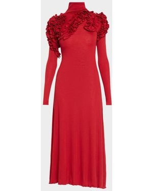 Ulla Johnson Solene Long-Sleeve Jersey Dress - Red
