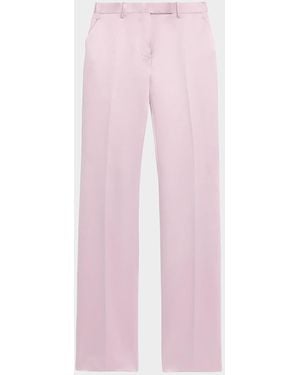 Tom Ford Satin Straight-Leg Tailored Pants - Pink