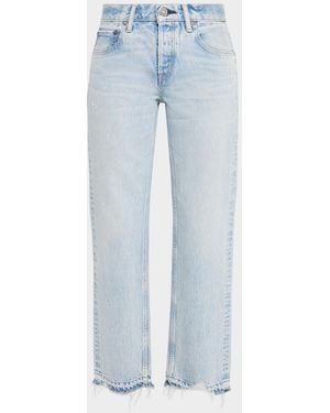 Moussy Low-Rise Straight-Leg Jeans - Blue