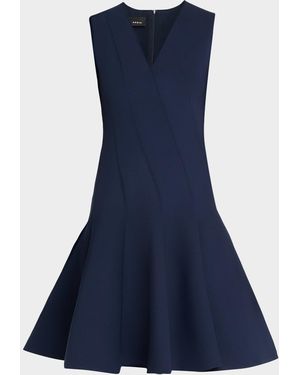 Akris Techno Neoprene Fit-And-Flare Dress - White