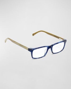 Eyebobs Number Cruncher Rectangle Acetate Reader Glasses - Metallic