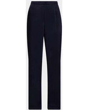 St. John Kate Satin Wide-Leg Pants - Blue