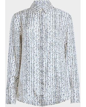Altuzarra Chika Silk Button-Front Top - Blue
