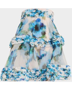 Zimmermann Alchemy Ruffle Mini Dress - Blue