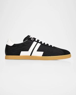 Lanvin Apos;S Nylon And Suede Low-Top Sneakers - Black