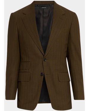 Tom Ford Apos;S Fresco Stripe Single-Breasted Suit - Brown