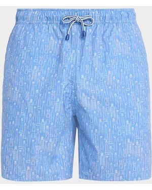 Peter Millar Apos;S Tequila Seas Swim Trunks - Blue