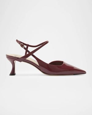 Alexandre Birman 60Mm Tita Wrap Patent Leather Pumps - Brown
