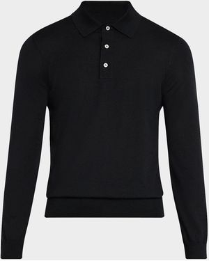 dunhill Superfine Cashmere Polo Sweater - Blue