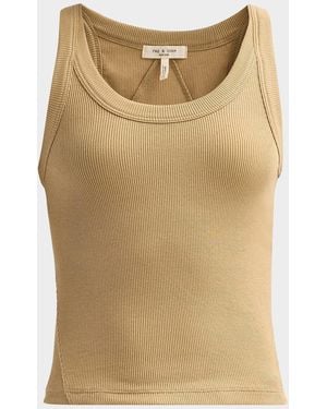 Rag & Bone The Essential Ribbed Tank Top - Natural