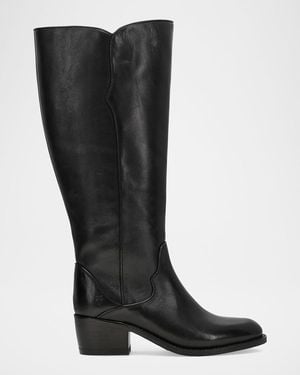 Frye Carson 2 Piping Tall Leather Boots - Black