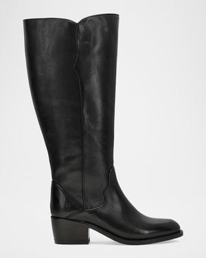Frye Carson 2 Piping Tall Leather Boots - Black