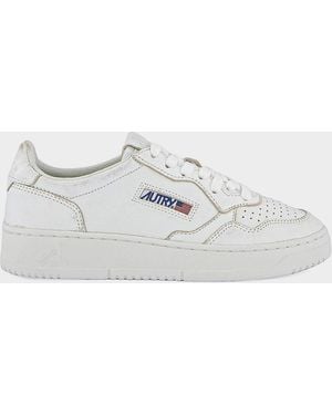 Autry Medalist Leather Low-Top Sneakers - White