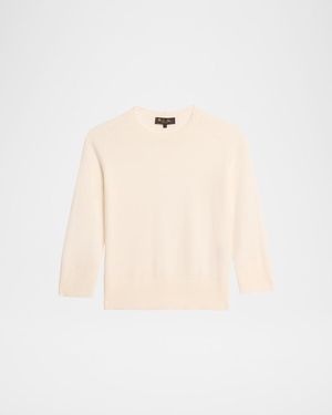 Loro Piana Girocollo Manica Neo Piuma Cashmere Sweater - Natural