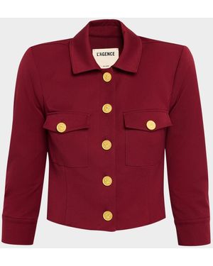 L'Agence Kumi Cropped Fitted Jacket - Red