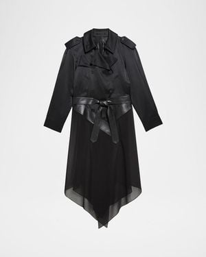 Helmut Lang Belted Scarf Trench Coat - Black