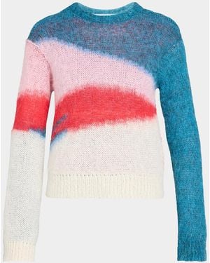Mother The Moodswing Colorblocked Mohair-Blend Sweater - Pink