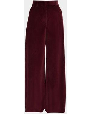 Weekend by Maxmara Tania Wide-Leg Cotton Corduroy Pants - Red