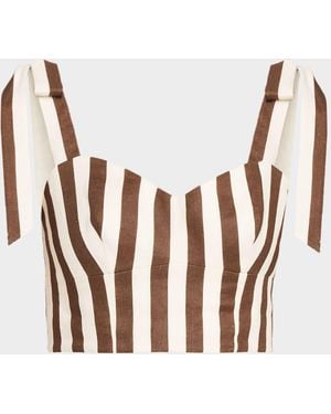 Cara Cara Faiza Linen Crop Top - White