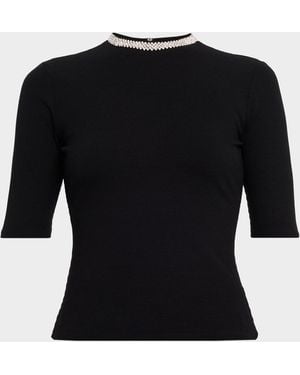 Generation Love Annette Crystal Elbow-Sleeve Top - Black