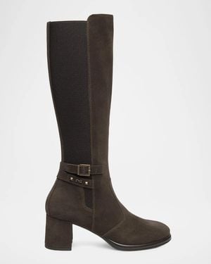 Nero Giardini 60Mm Buckle Strap Suede Knee-High Boots - Brown