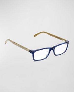 Eyebobs Number Cruncher Rectangle Acetate Reader Glasses - Metallic