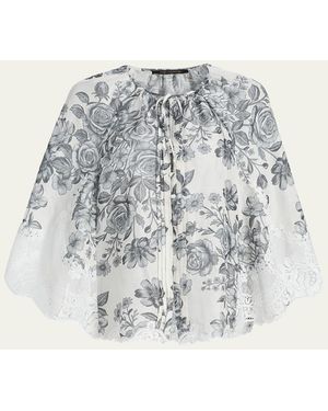 Kobi Halperin Paloma Lace-Trim Viscose-Linen Blouse - White