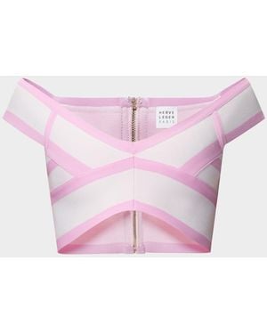 Hervé Léger The Spotlight Crop Top - Pink