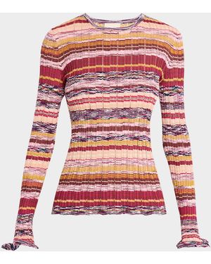 Ulla Johnson Maci Long-Sleeve Knit Pullover - Red