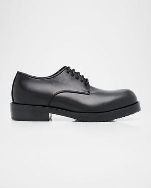 Dries Van Noten Apos;S Calf Leather Rubber-Sole Derby Shoes - Black