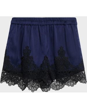 Generation Love Lana Lace Satin Shorts - Blue