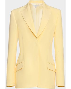 Santorelli Two-Button Soft Stretch Crepe Jacket - Yellow