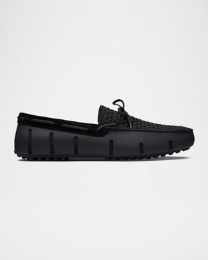 Swims Apos;S Woven Textile And Suede Drivers - Black