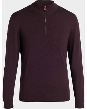 Kiton Apos;S Wool Mock Turtleneck Sweater - Purple