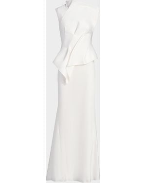 Acler Forever Young Harty Satin Draped Gown - White