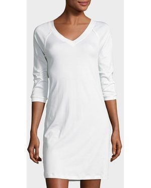 Hanro Pure Essence 3/4-Sleeve Gown - White