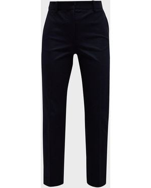 JOSEPH Coleman Cropped High-rise Gabardine Pants - Blue