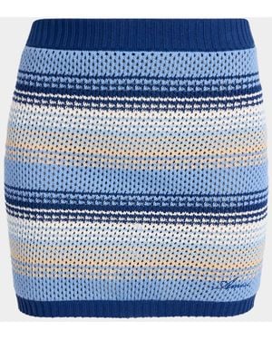 Amiri Striped Crochet Mini Skirt - Blue