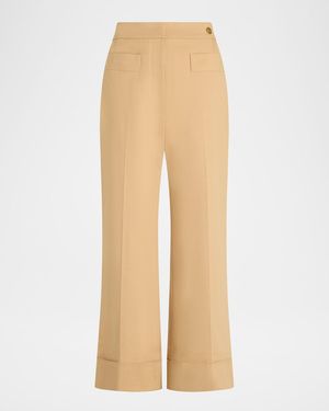 Callas Milano Brody Stetch Cotton Wide-Leg Pants - Natural