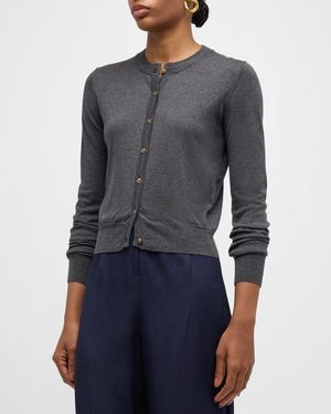 La Ligne Classic Crewneck Cardigan - Blue