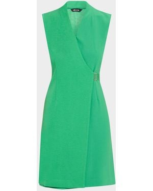 Misook Faux Wrap Sheath Mini Dress - Green