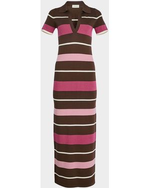 SER.O.YA Sam Striped Knit Maxi Dress - Red