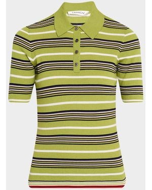 Zankov Stripe Short-Sleeve Polo - Green