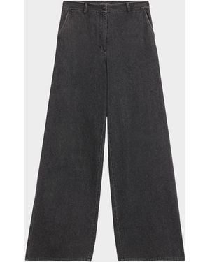 Kobi Halperin Effie Wide-Leg Cotton Denim Pants - Gray