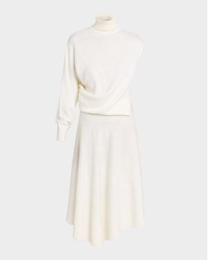 Alaïa Asymmetrical Cutout Wool Dress - Natural
