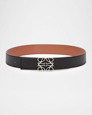 Loewe Apos;S Reversible Anagram Leather Belt - White
