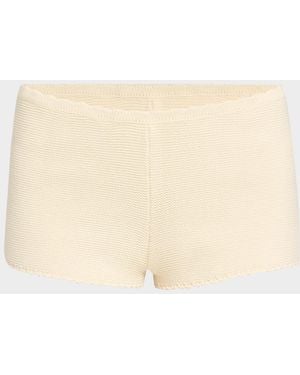 Solid & Striped The Celeste Knit Micro Shorts - Natural
